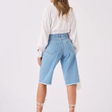 Elara Longline Denim Jorts – Light Blue Wash - JMOJO - Women's Denim Shorts