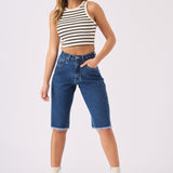 Esme Longline Denim Jorts – Mid Blue - JMOJO - Women's Denim Shorts