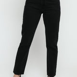 Evora High Rise Slim Straight Leg Jeans - Black - JMOJO - Women's Straight Leg Jeans