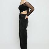 Evora High Waisted Stretch Relaxed Straight Leg Jeans - Black Wash - JMOJO - Women's Straight Leg Jeans