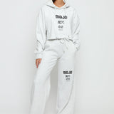 GREY MARL MOJO WIDE LEG JOGGER - JMOJO - Women's Wide Leg Joggers