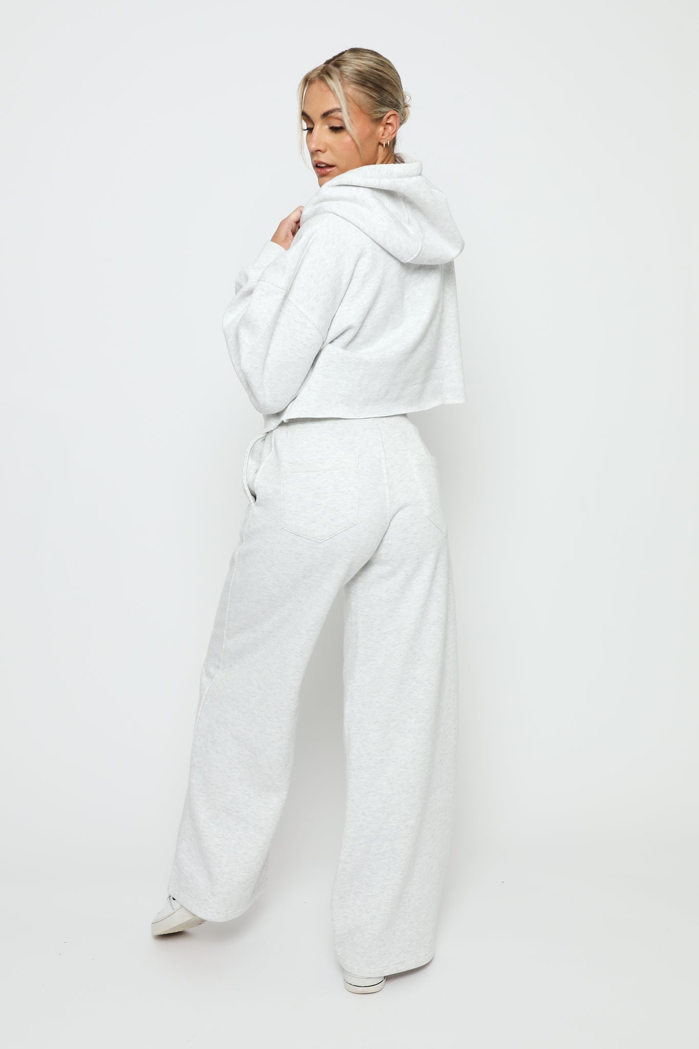 GREY MARL MOJO WIDE LEG JOGGER - JMOJO - Women's Wide Leg Joggers