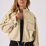 Haven Cropped Denim Jacket – Stone - JMOJO - Women's Cropped Denim Jackets