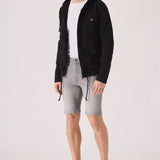 HOODED DENIM JACKET - BLACK - JMOJO - Men's Hooded Cargo Denim Jackets