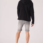 HOODED DENIM JACKET - BLACK - JMOJO - Men's Hooded Cargo Denim Jackets