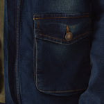 HOODED DENIM JACKET - INDIGO BLUE - JMOJO - Men's Hooded Cargo Denim Jackets