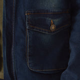 HOODED DENIM JACKET - INDIGO BLUE - JMOJO - Men's Hooded Cargo Denim Jackets