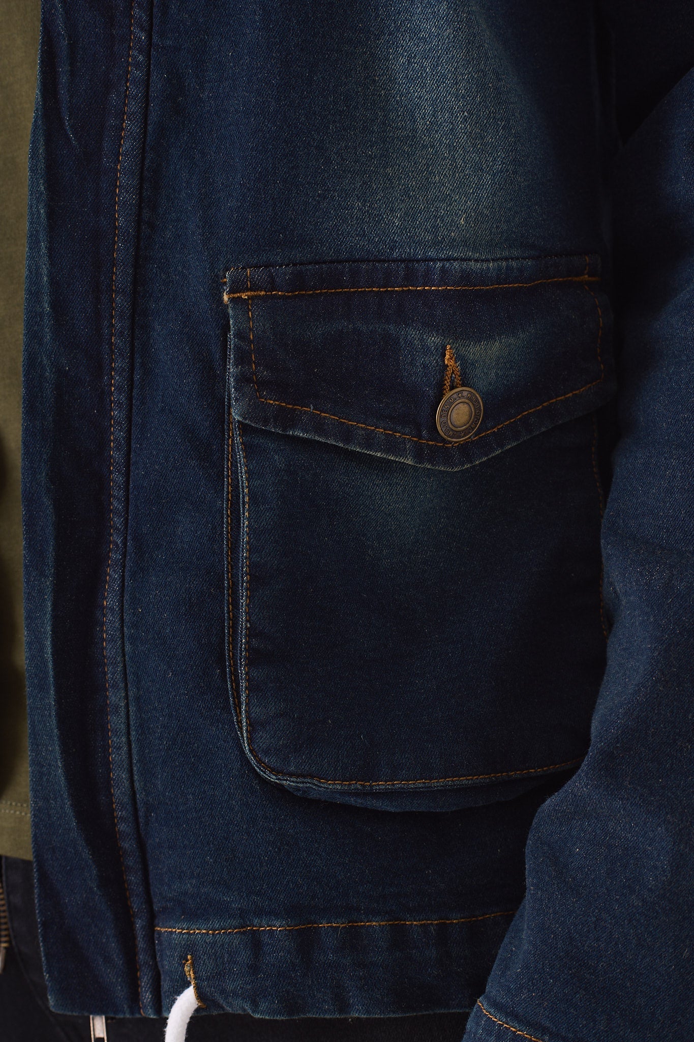 HOODED DENIM JACKET - INDIGO BLUE - JMOJO - Men's Hooded Cargo Denim Jackets