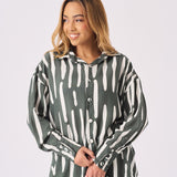 LONGLINE OVERSIZED SHIRT - GREEN - JMOJO - Women's Oversized Shirts