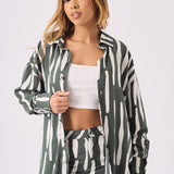 LONGLINE OVERSIZED SHIRT - GREEN - JMOJO - Women's Oversized Shirts