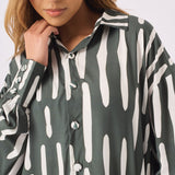 LONGLINE OVERSIZED SHIRT - GREEN - JMOJO - Women's Oversized Shirts