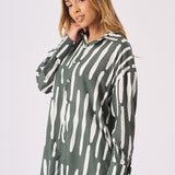 LONGLINE OVERSIZED SHIRT - GREEN - JMOJO - Women's Oversized Shirts