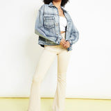 OVERSIZED DENIM JACKET - BLUE WASH - JMOJO - Women's Printed Jackets