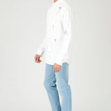 REGULAR FIT RIPPED DENIM SHIRT - WHITE - JMOJO - Men's Denim Shirts