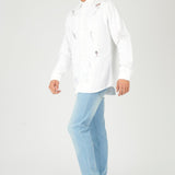 REGULAR FIT RIPPED DENIM SHIRT - WHITE - JMOJO - Men's Denim Shirts