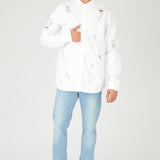 REGULAR FIT RIPPED DENIM SHIRT - WHITE - JMOJO - Men's Denim Shirts