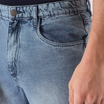 RELAXED FIT CARGO JEANS - MID BLUE - JMOJO - Men's Cargo Jeans