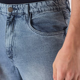 RELAXED FIT CARGO JEANS - MID BLUE - JMOJO - Men's Cargo Jeans