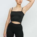 Sable Textured Stripe Crop Top – Black - JMOJO - Women's Athleisure Crop Top