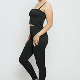 Sable Textured Stripe Crop Top – Black - JMOJO - Women's Athleisure Crop Top