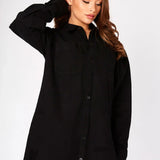 Seren Oversized Denim Shirt – Black - JMOJO - Women's Oversize Denim Shirts
