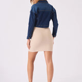 Shore Cropped Denim Jacket – Mid Blue - JMOJO - Women's Cropped Denim Jackets