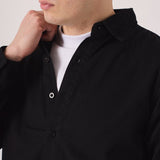 SLIM FIT DENIM SHIRT - BLACK - JMOJO - Men's Denim Shirts