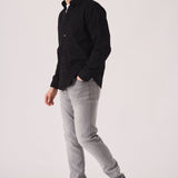 SLIM FIT DENIM SHIRT - BLACK - JMOJO - Men's Denim Shirts