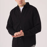 SLIM FIT DENIM SHIRT - BLACK - JMOJO - Men's Denim Shirts