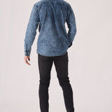 SLIM FIT DENIM SHIRT - BLUE ACID WASH - JMOJO - Men's Denim Shirts