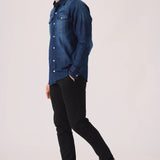 SLIM FIT DENIM SHIRT - INDIGO BLUE WASH - JMOJO - Men's Denim Shirts