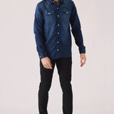 SLIM FIT DENIM SHIRT - INDIGO BLUE WASH - JMOJO - Men's Denim Shirts