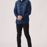 SLIM FIT DENIM SHIRT - INDIGO BLUE WASH - JMOJO - Men's Denim Shirts