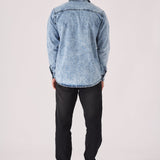 SLIM FIT DENIM SHIRT - LIGHT BLUE ACID WASH - JMOJO - Men's Denim Shirts