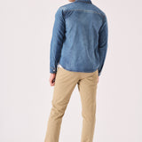 SLIM FIT DENIM SHIRT - MID BLUE WASH - JMOJO - Men's Denim Shirts