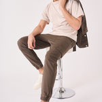 SLIM STRETCH CARGO TROUSERS - DARK BROWN - JMOJO - Men's Cargo Trouser