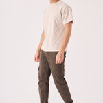 SLIM STRETCH CARGO TROUSERS - DARK BROWN - JMOJO - Men's Cargo Trouser