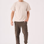 SLIM STRETCH CARGO TROUSERS - DARK BROWN - JMOJO - Men's Cargo Trouser