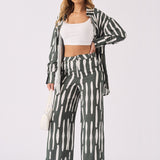 STRAIGHT RELAX FIT TROUSERS - GREEN - JMOJO - Women's Straight Leg Trousers