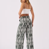 STRAIGHT RELAX FIT TROUSERS - GREEN - JMOJO - Women's Straight Leg Trousers