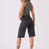 Talia Longline Denim Jorts – Black Acid Wash - JMOJO - Women's Denim Shorts