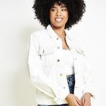 TRUCKER DENIM JACKET - WHITE - JMOJO - Women's Denim Jackets
