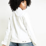 TRUCKER DENIM JACKET - WHITE - JMOJO - Women's Denim Jackets
