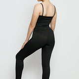 Vela Textured Stripe Legging – Black - JMOJO - Women's Athleisure Leggings