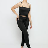 Vela Textured Stripe Legging – Black - JMOJO - Women's Athleisure Leggings