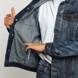 WESTERN DENIM JACKET - MID BLUE WASH - JMOJO - Men's Denim Jackets