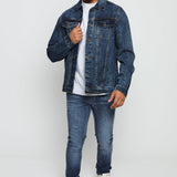 WESTERN DENIM JACKET - MID BLUE WASH - JMOJO - Men's Denim Jackets
