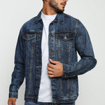 WESTERN DENIM JACKET - MID BLUE WASH - JMOJO - Men's Denim Jackets