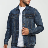 WESTERN DENIM JACKET - MID BLUE WASH - JMOJO - Men's Denim Jackets