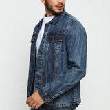 WESTERN DENIM JACKET - MID BLUE WASH - JMOJO - Men's Denim Jackets